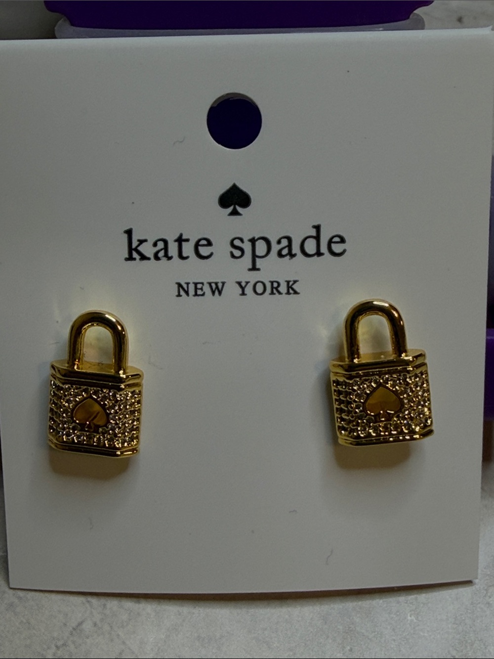 KATE SPADE NEW YORK Pavé Padlock Stud Earrings
